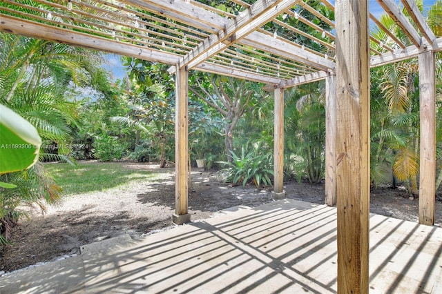 view of patio featuring a pergola