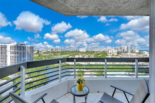 balcony with a city view