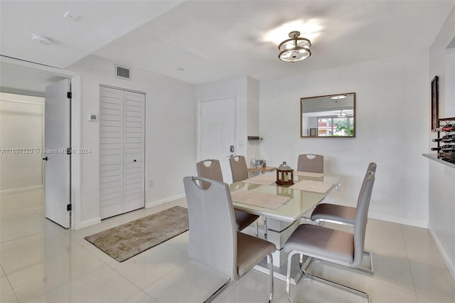 view of tiled dining room