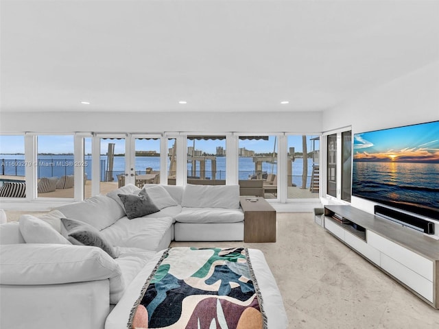 living room with french doors