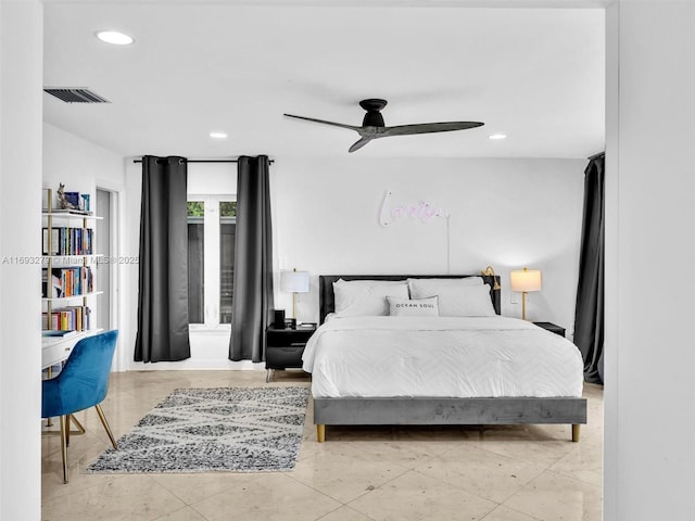 bedroom with ceiling fan