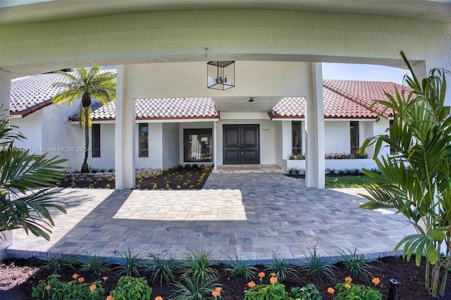 exterior space featuring french doors