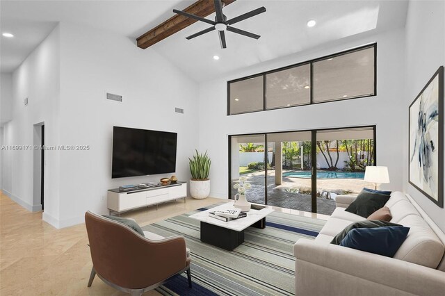 tiled dining space with lofted ceiling and a notable chandelier