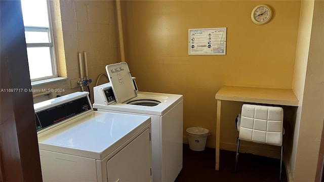 laundry room with washing machine and dryer