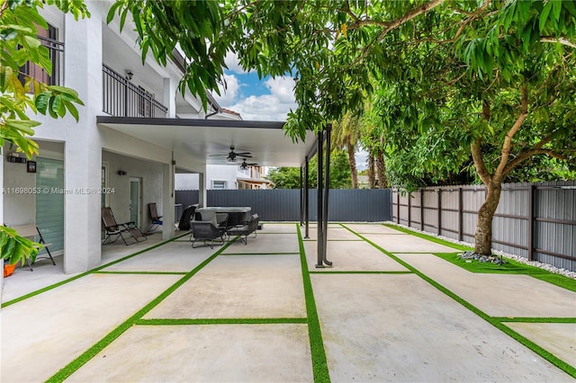 view of patio / terrace with ceiling fan