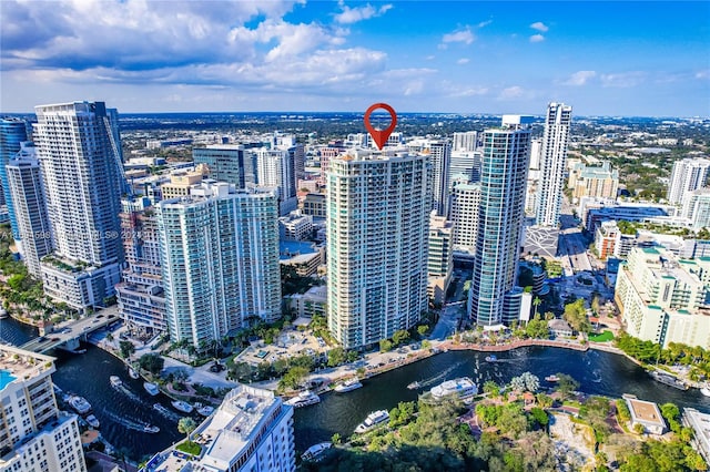 property's view of city with a water view