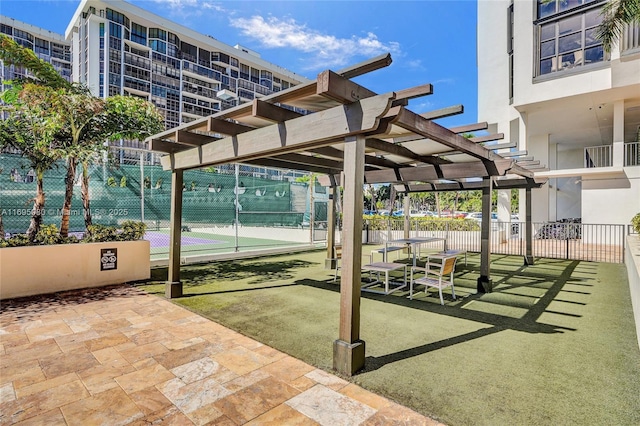 view of property's community featuring a pergola