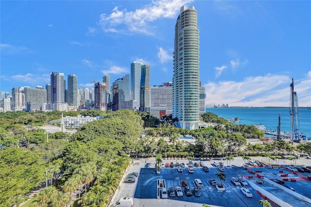 view of city featuring a water view