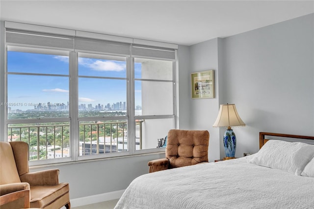 bedroom with multiple windows