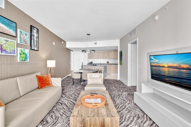 view of carpeted living room