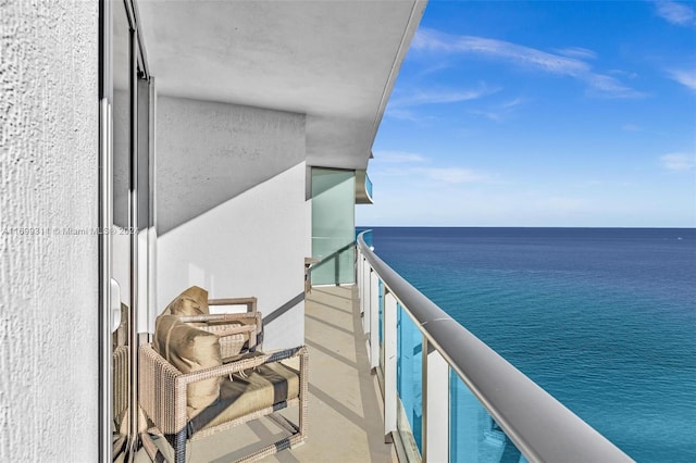 balcony with a water view