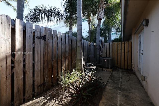 view of patio featuring central air condition unit