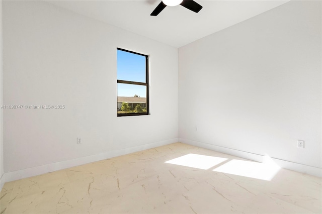 unfurnished room featuring ceiling fan