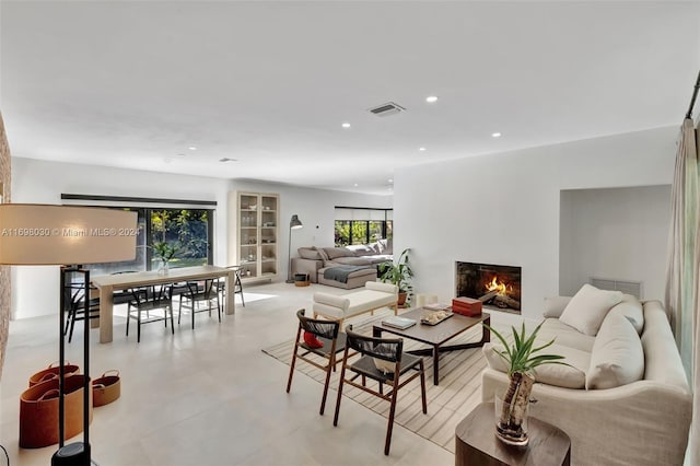 living room with plenty of natural light