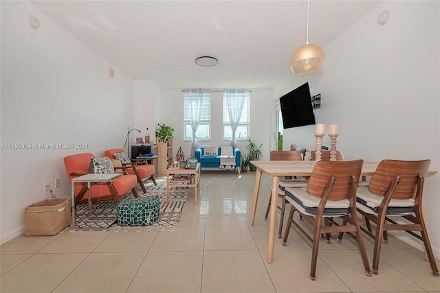 dining room featuring light tile patterned flooring