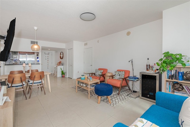 600 W Las Olas Blvd Unit 509S, Fort Lauderdale, FL 33312 - dining room featuring wine cooler and light tile patterned floors