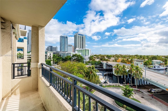 balcony with a water view