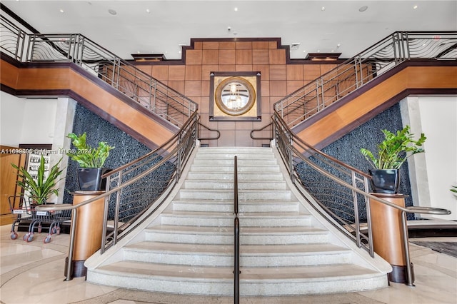 600 W Las Olas Blvd Unit 509S, Fort Lauderdale, FL 33312 - stairway featuring recessed lighting