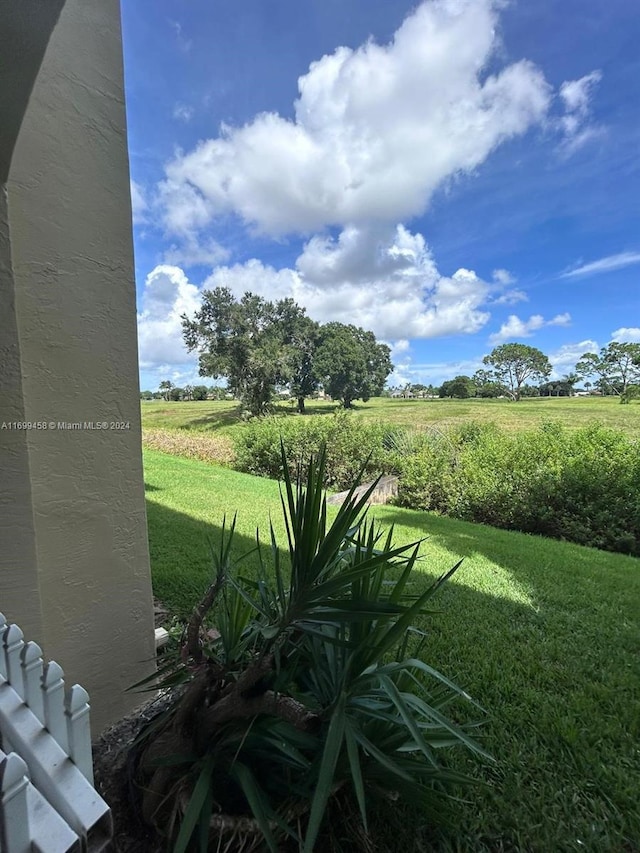 view of yard with a rural view