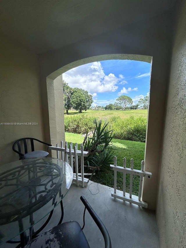 balcony with a rural view