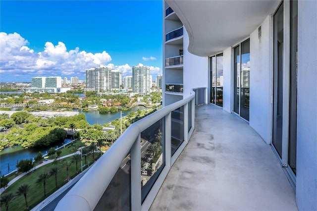 balcony with a water view