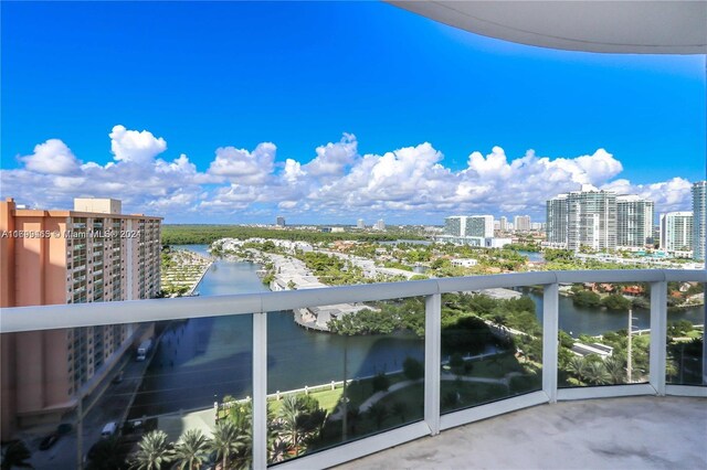 balcony with a water view