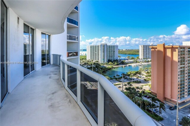 balcony with a water view