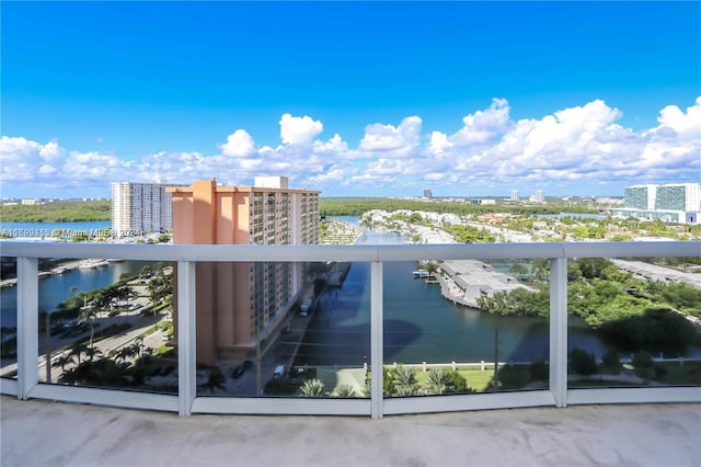 balcony with a water view