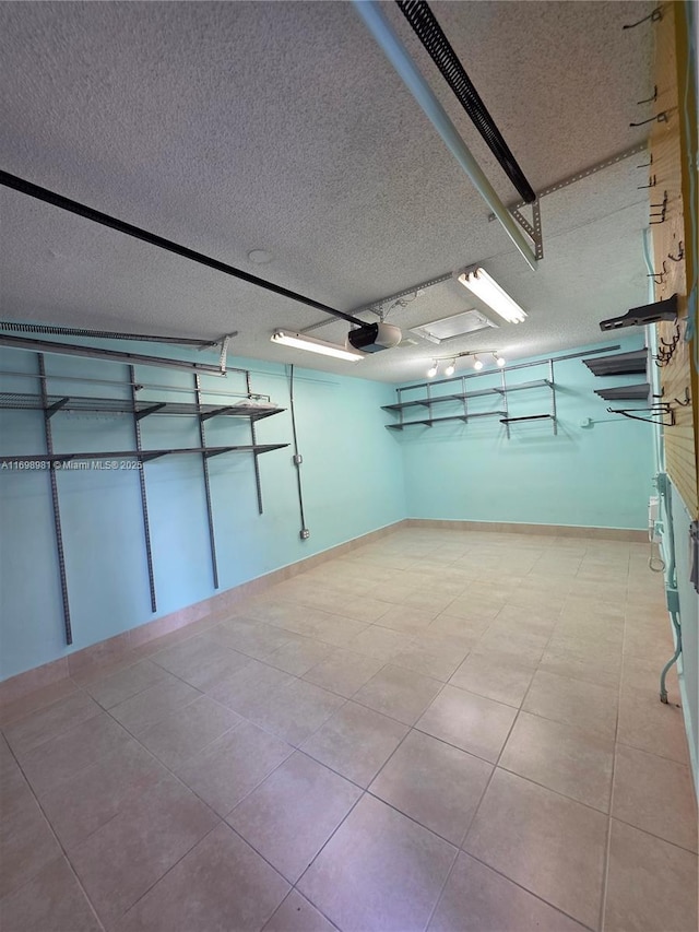 basement featuring a textured ceiling