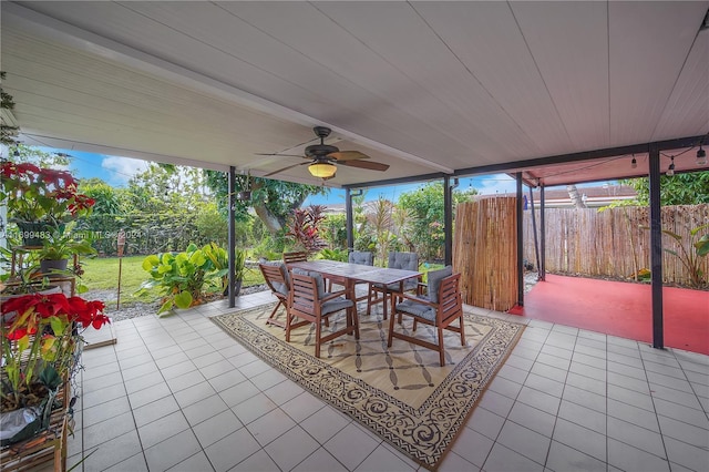 view of patio / terrace featuring ceiling fan