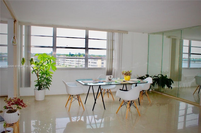 view of tiled dining room