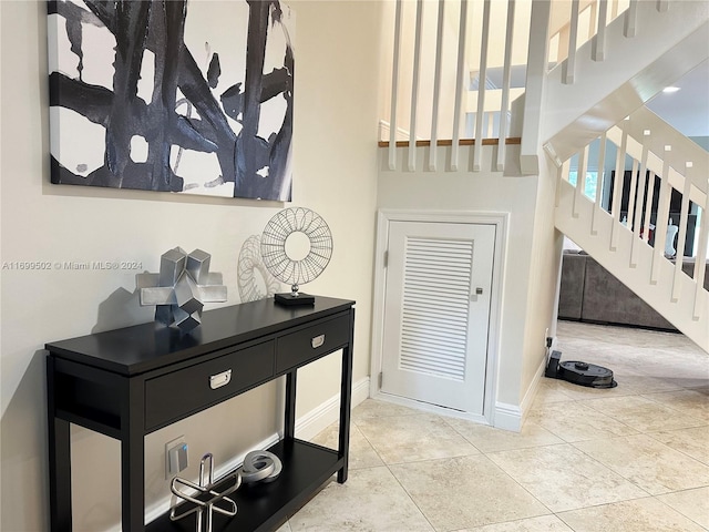 interior space featuring tile patterned flooring