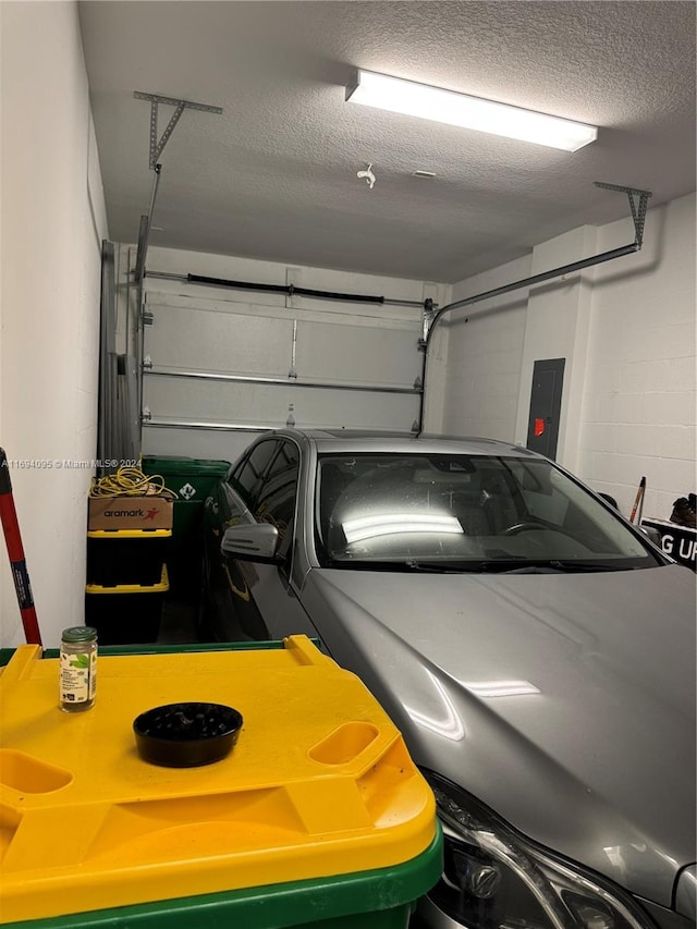 garage with electric panel