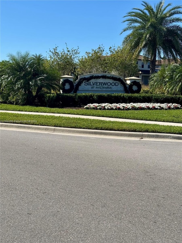 view of community sign