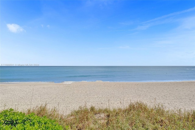 view of water feature featuring a view of the beach