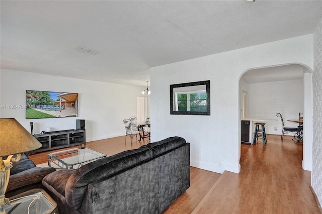 living room featuring hardwood / wood-style flooring