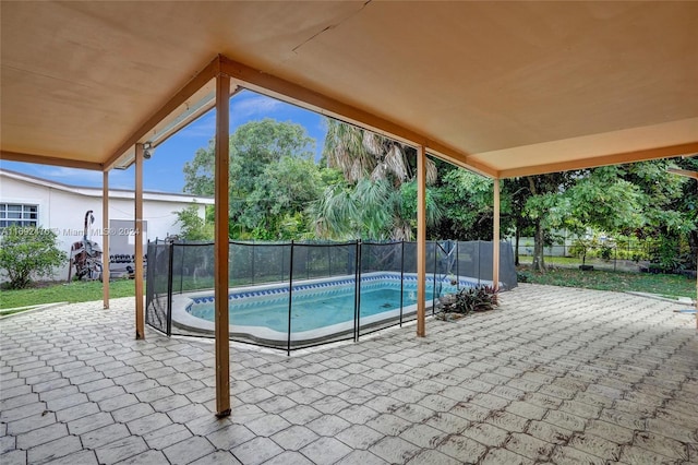 view of swimming pool featuring a patio