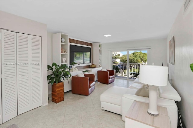 view of tiled living room