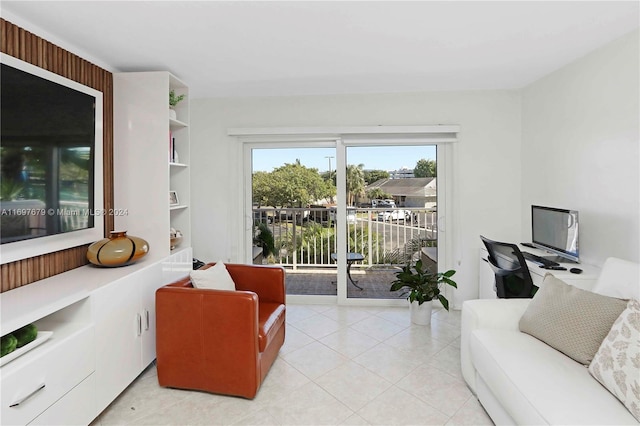 view of tiled living room