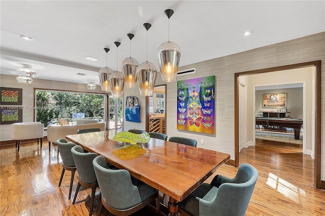 dining room featuring light hardwood / wood-style floors