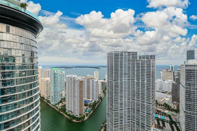 view of city featuring a water view