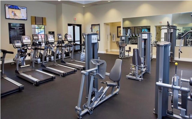 gym with baseboards