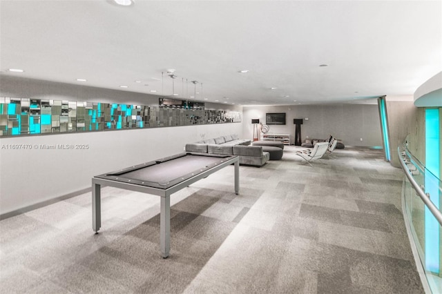 game room featuring carpet floors