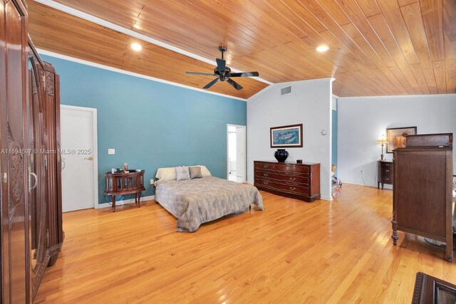 6065 SW 133rd St, Pinecrest, FL 33156 - bedroom featuring wood ceiling, vaulted ceiling, and light wood finished floors