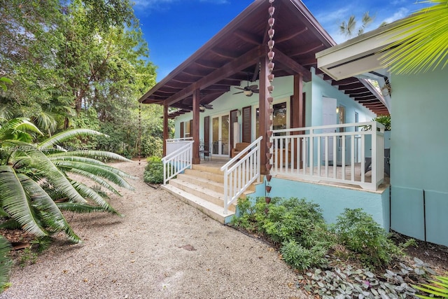 6065 SW 133rd St, Pinecrest, FL 33156 - view of property exterior featuring ceiling fan and a porch