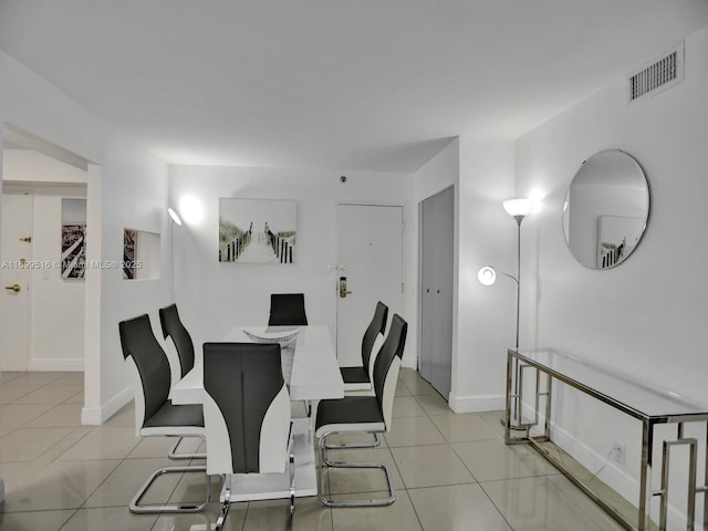 view of tiled dining room