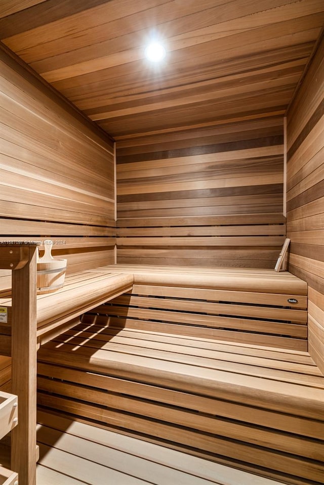 view of sauna / steam room with hardwood / wood-style flooring