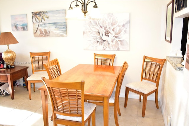 view of tiled dining room