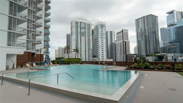 view of pool featuring a patio area