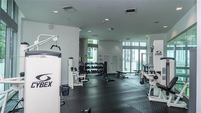 350 S Miami Ave Unit 2905, Miami, FL 33130 - exercise room with recessed lighting